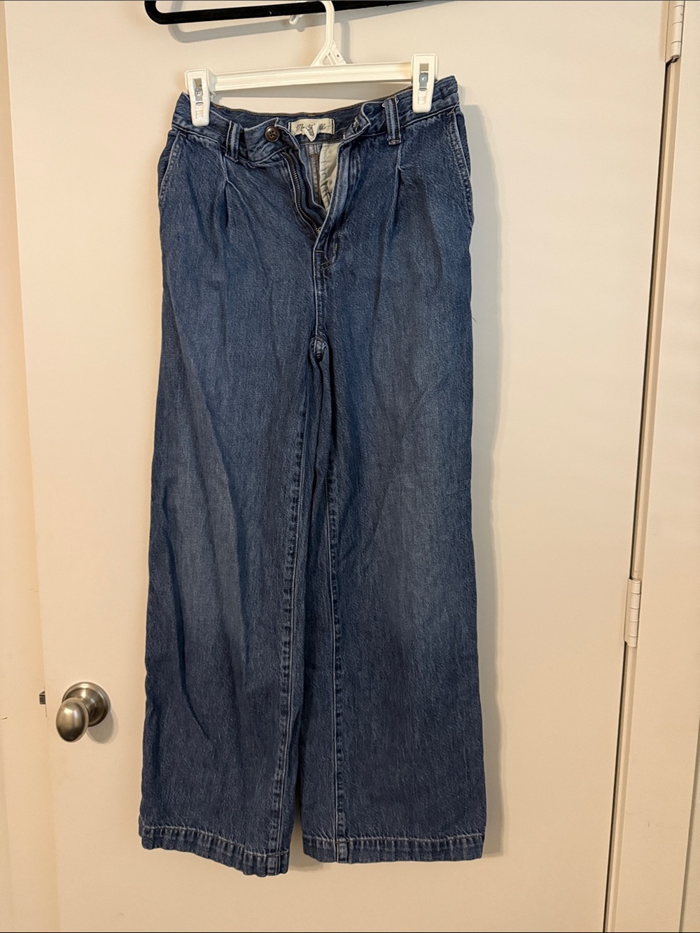 Madewell Wide-Leg Trouser High-Rise Jeans in Dark Blue